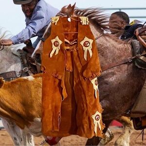 Genuine suede leather cowboy outfit Kid’s Size Med.